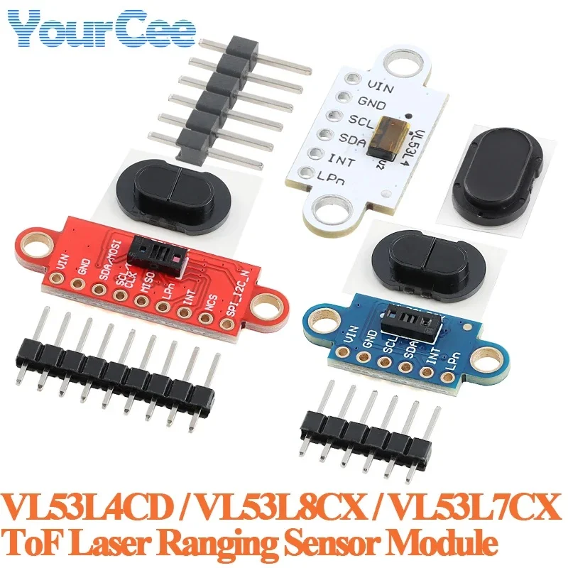 5pcs/1pc VL53L8CX VL53L7CX 8x8 VL53L4CD High-Precision Time-of-Flight ToF Proximity Sensor Laser Ranging Module with Cover