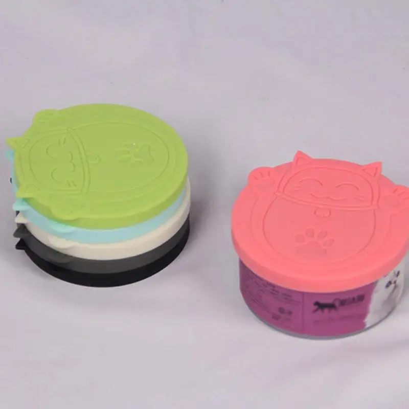 Reusable Can Lids 3-in-1 Pet Food CanTops Cover Silicone Cover Dogs Cats Storage Lid Seal Stretch Cover Pet Supplies