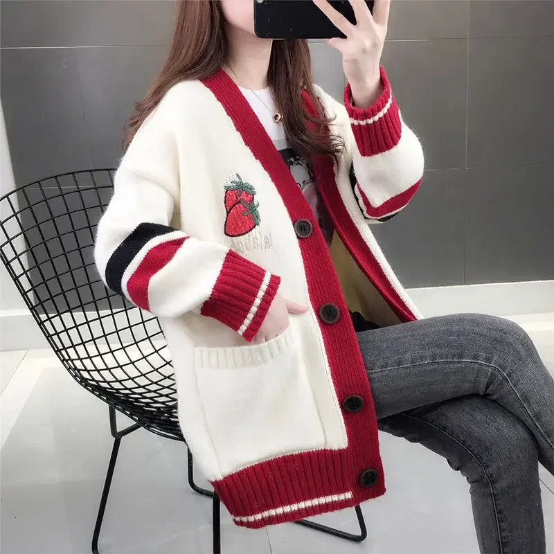 

Fall 2021 Autumn women new Hot selling crop top sweater cardigan women korean fashion netred casual knitted ladies tops Ay184