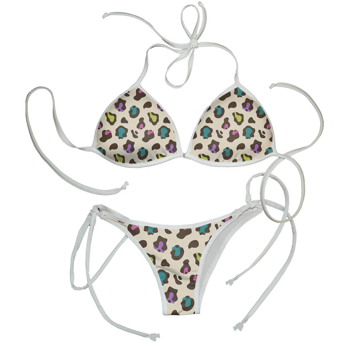Neuer Dreieck-Bikini, rückenfrei, neuer sexy heißer Damen-Badeanzug mit hochwertigem 3D-Druck, Strand-Sommer-Badeanzug B6