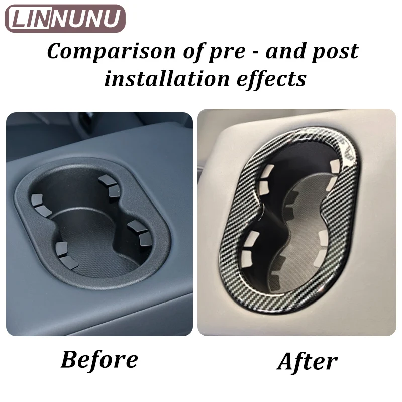LINNUNU For jaecoo j7 PHEV 2025 2024 2023 Car accessories Rear seat middle water cup decorative cover interior chery tansuo 06