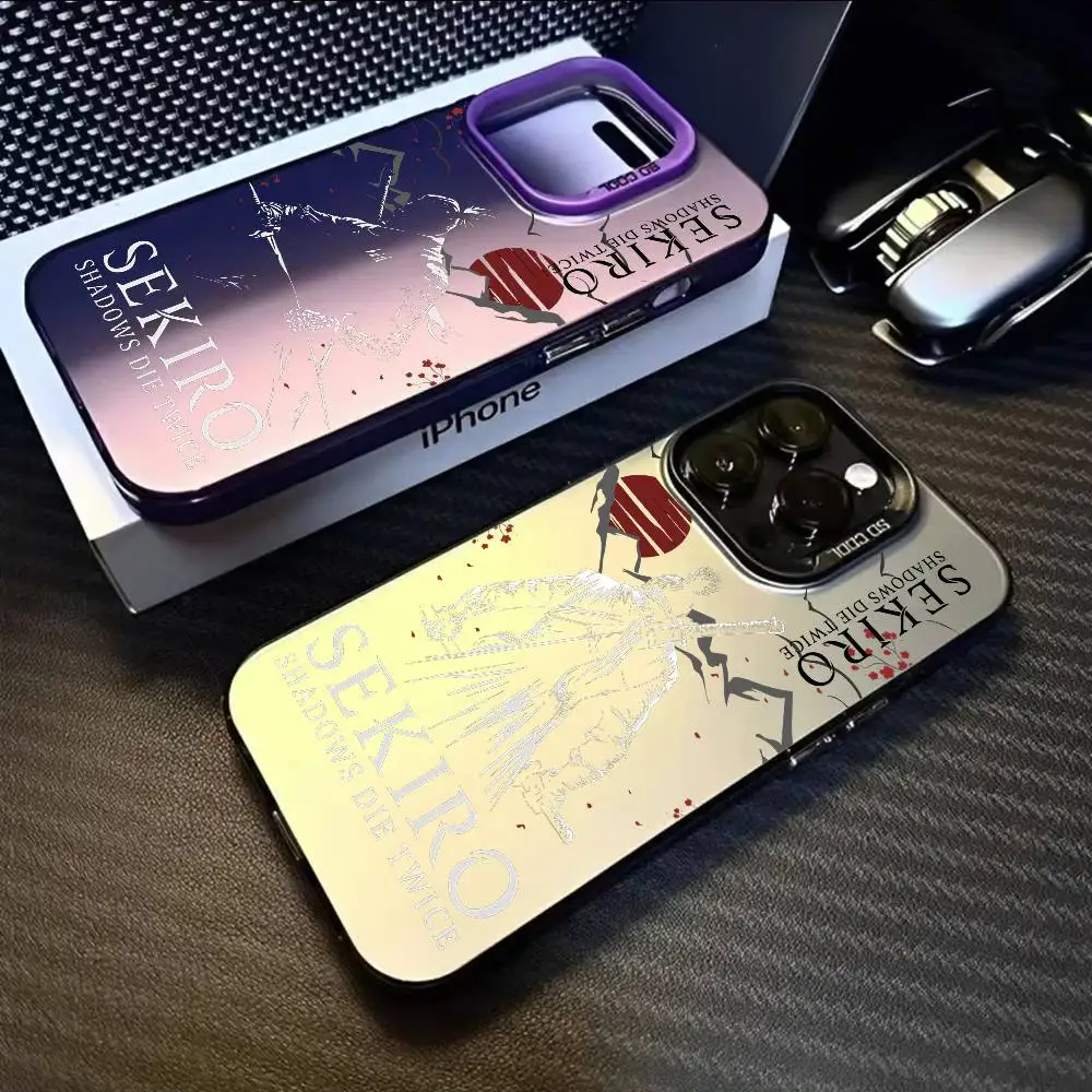 S-Sekiro S-shadows يموت مرتين جراب هاتف آيفون 17 16 15 14 13 12 11 برو ماكس الهواء متعدد الألوان ماتي ليزر معدني أورورا فوندا