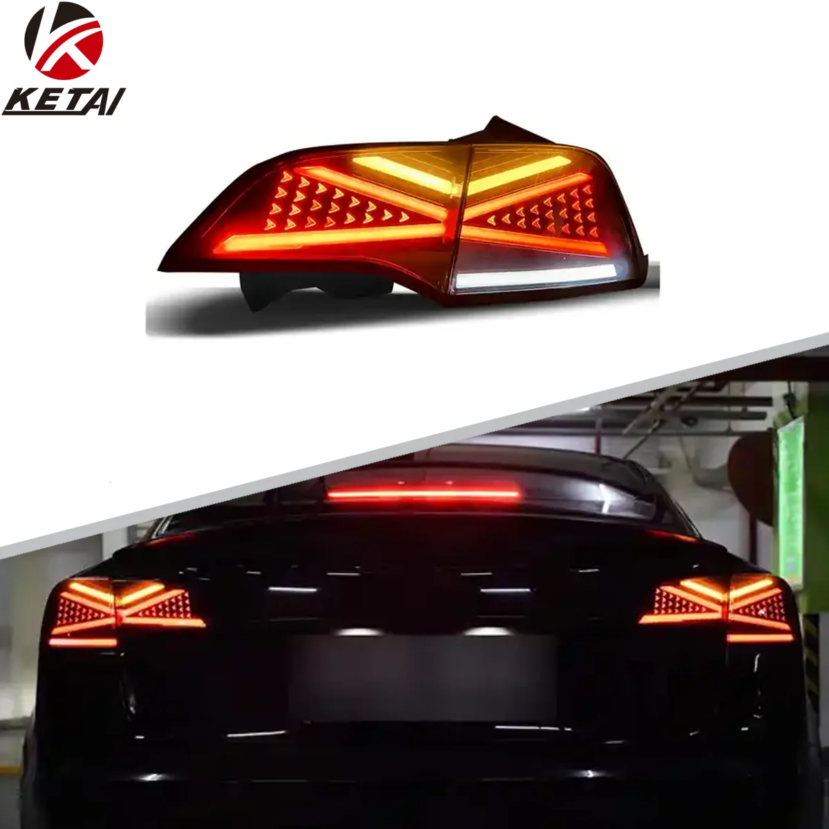 Shadow Wing Style Auto Parts Rear Tail Lamp Lights taillights For Tesla Model 3 2018-2023