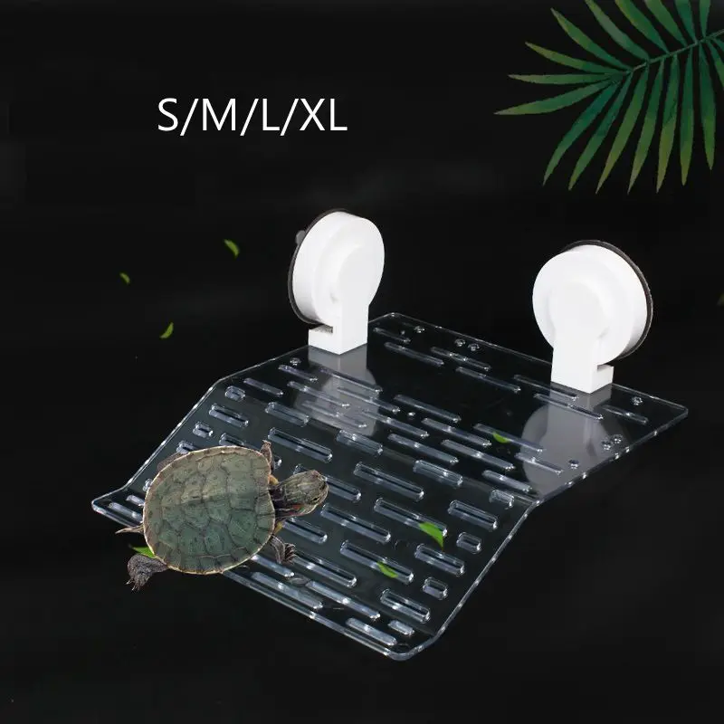 

Sucker Turtle Platform Transparent Turtle Climb Shelf UVB Bask Back Crawler Sun Roof Terrace Floating Island Reptile Supplies