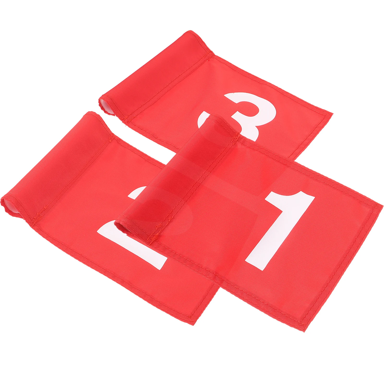 3Pcs Golfing Flags Numbered Nylon Wear-Resistant Practicing Flags Portable Training Golf Course Supplies Golfing Tools