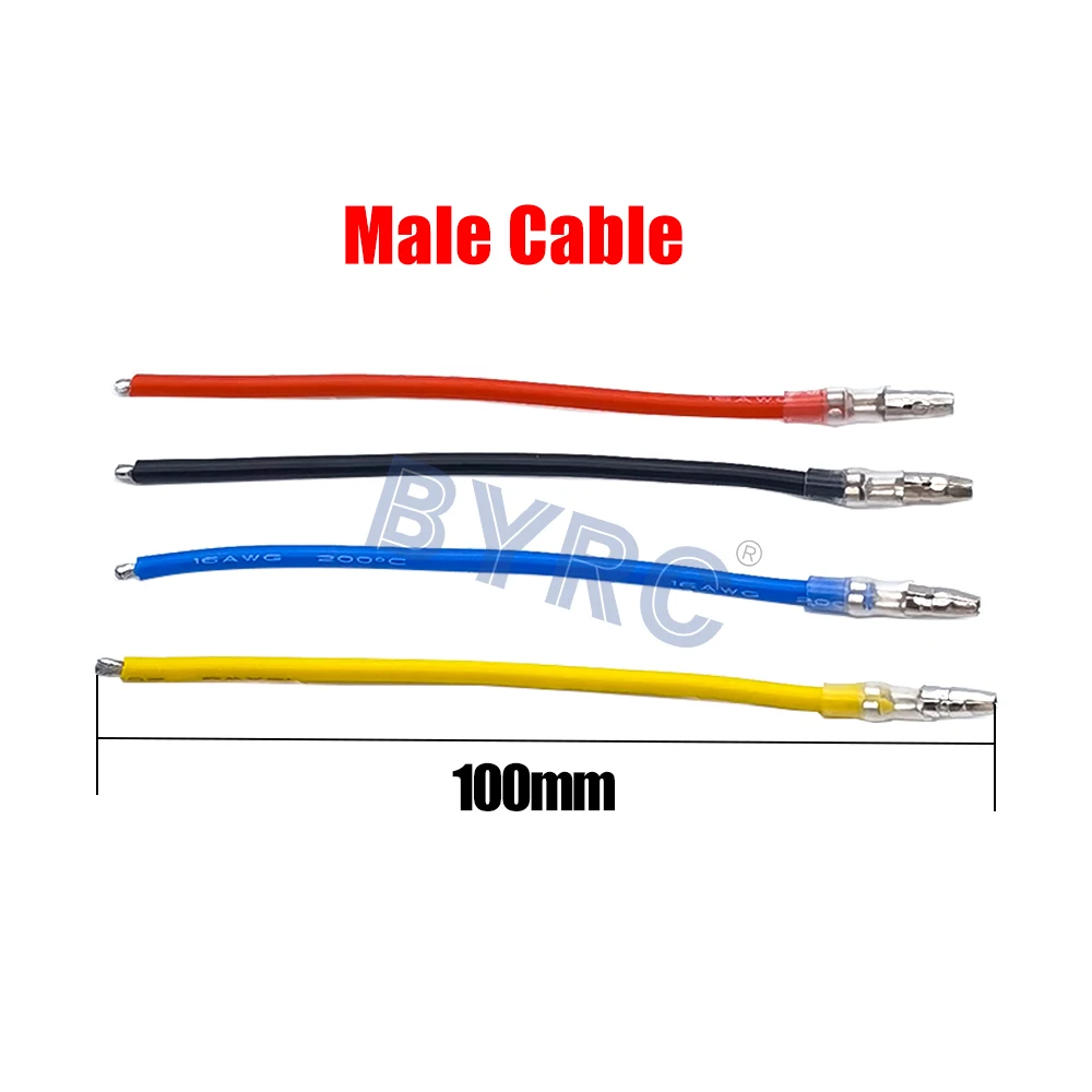 16AWG Silicone Wire 4.0mm Bullet Male & Female Plug for WPL MN SCX10  RC Car 370/540/775 Brushed Motor ESC Connection Cable