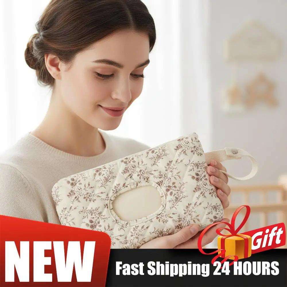

Canvas Floral Quilted Baby Wipes Dispenser Portable Wet Wipe Pouch Wipes Dispenser Box Baby Wipe Pouch Water Tissue Holder Case
