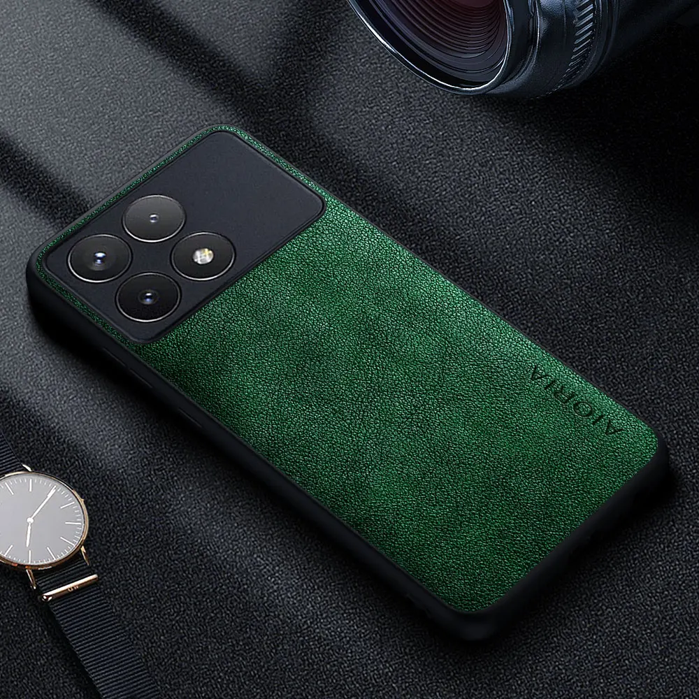 Premium Luxury leather Phone Case for Xiaomi Poco X6 X5 X4 X3 Pro NFC X3 X4 GT 5G 4G Retro Business Style Solid color cover