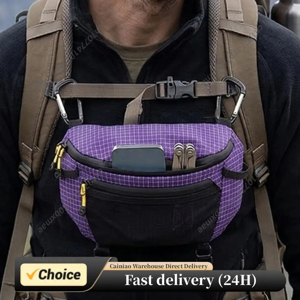 

Outdoor Hiking Chest Bag Waterproof Nylon Crossbody Bag Multi-Functional Sports Backpack for Camping Cycling Running Hiking