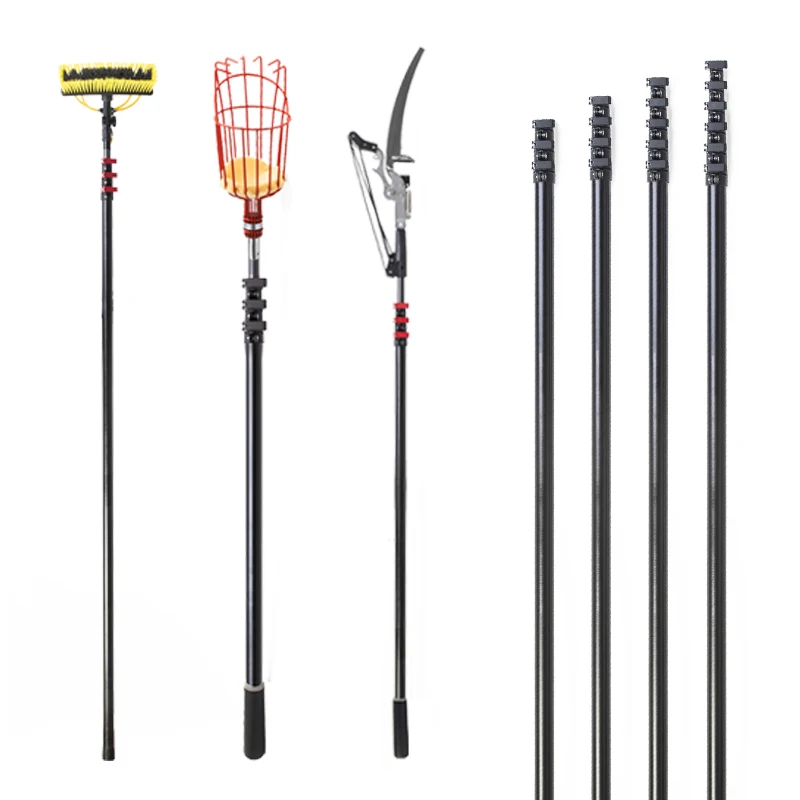 

Fruit Plucker Custom Long Handle Carbon Fiber Fiberglass Pole Telescopic Fruit Picker