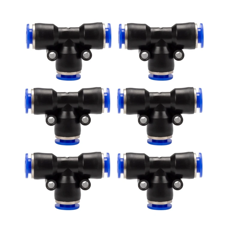 

100Pcs PE Pneumatic Fittings Fitting Plastic T Type 3-Way For 4Mm 6Mm 8Mm 10Mm Tee Tube Quick Connector Lock