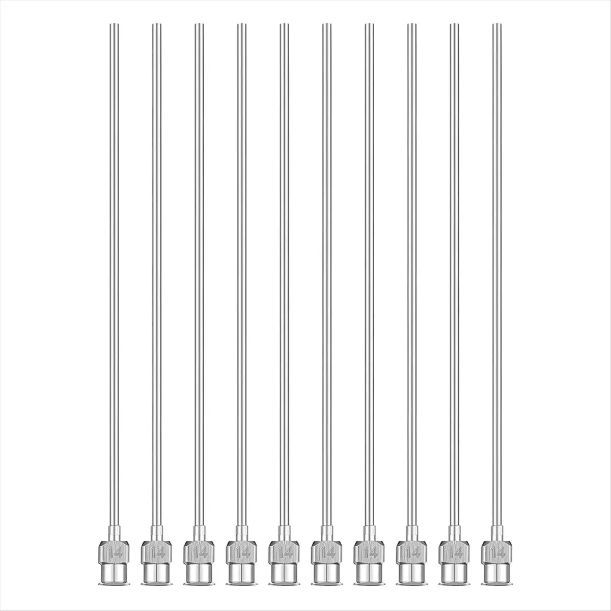 A56K 10 Pcs Blunt Tip Dispensing Needles 4 Inch, 12 Gauge Stainless Steel Blunt Needles Fluid Applicator 14G