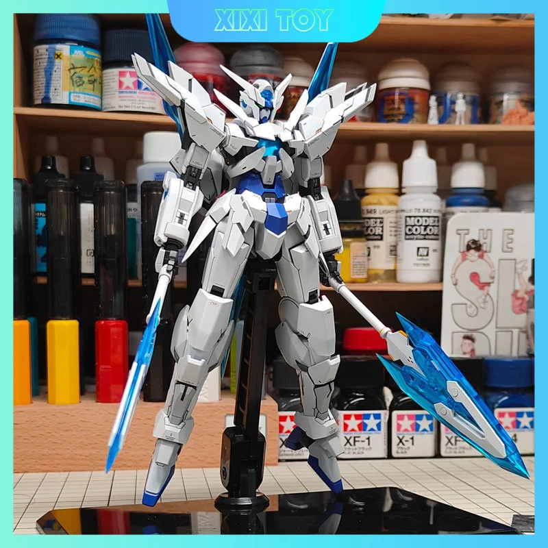 JMS 1/144 HG โมเดลของเล่นประกอบตุ๊กตาขยับแขนขาได้ชั่วคราวของตกแต่งเดสก์ท็อปหุ่นยนต์ของขวัญสะสม