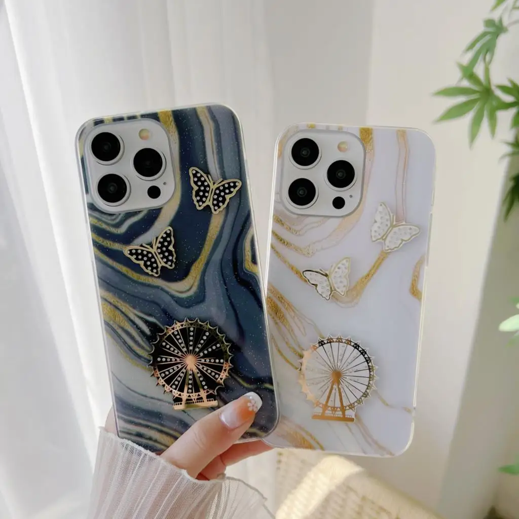 Suitable for Apple Jinsha Marble Ferris Wheel Phone Case For Samsung Galaxy Note 20 S23 S21 S20 S22 Ultra FE