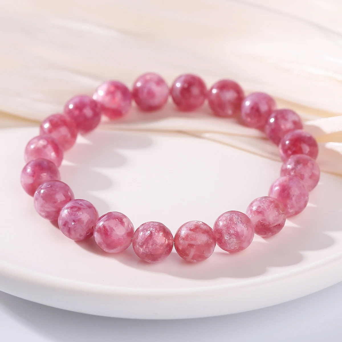 

Натуральный натуральный камень, розовый диопсид, браслеты из бисера, женские сладкий лед, эффект кошачьего глаза, романтическое исцеление ума, женские ювелирные изделия, подарок