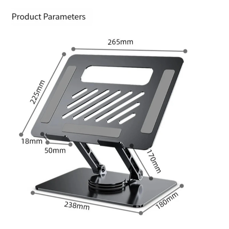 Laptop Stand 360° Rotatable Notebook Holder Liftable Desk Riser Stand Portable Metal Stand Compatible With 9.7-17.3 Inch Laptops