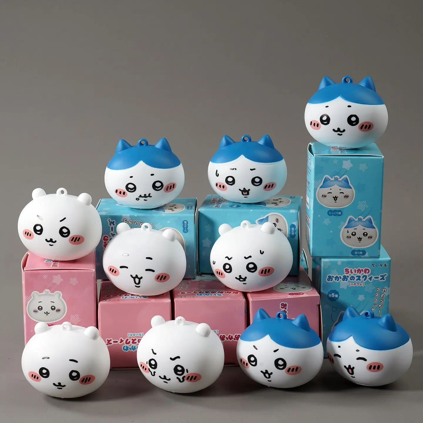 

PVC Squeeze Ball Kawaii Hachiware Face Stress Relief Toy Cute Blind Box Figure Bag Charm Decoration Gift Boys Girls