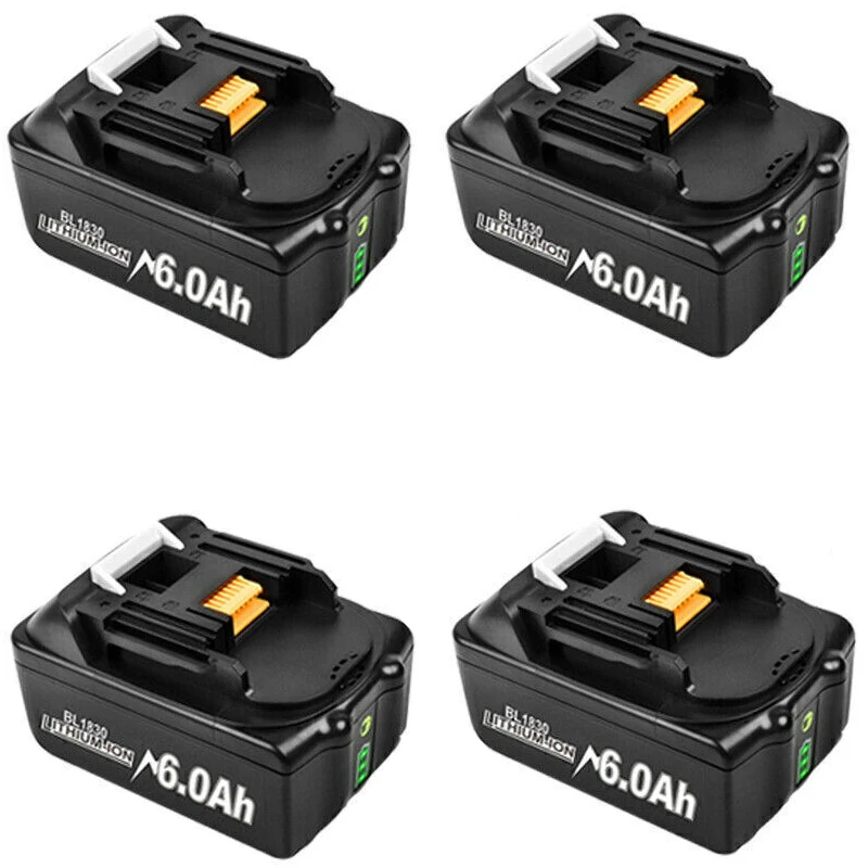Voor Makita 18V 6.0Ah batterij, vervanging voor BL1860B BL1850B BL1840B BL1830B BL1815B, hoge capaciteit, lange levensduur, Li-ion
