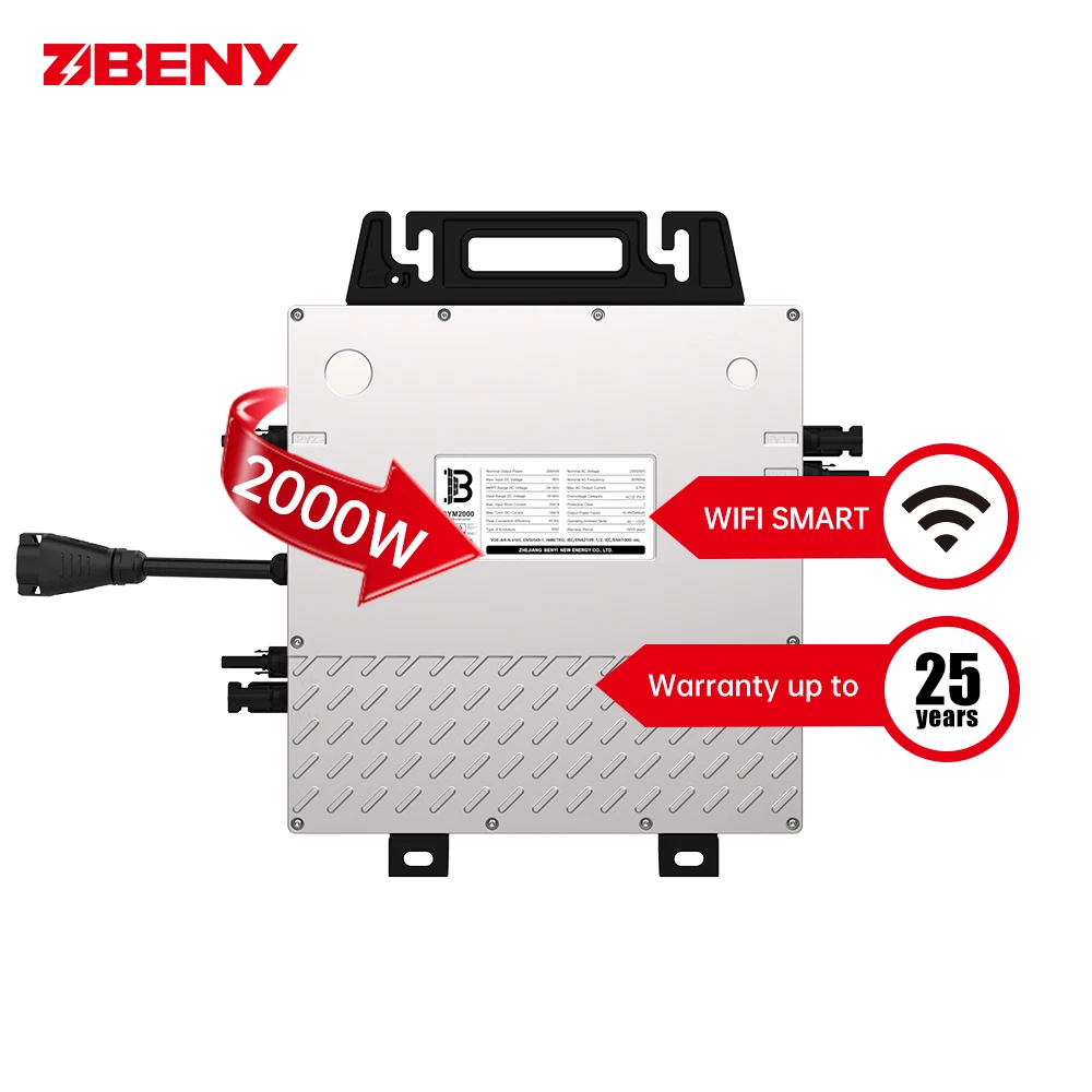 

BENY Solar Micro Inverter Smart With MPPT Microinverter on Grid 2000w Home Solar System for Balcony System Solar Inverter