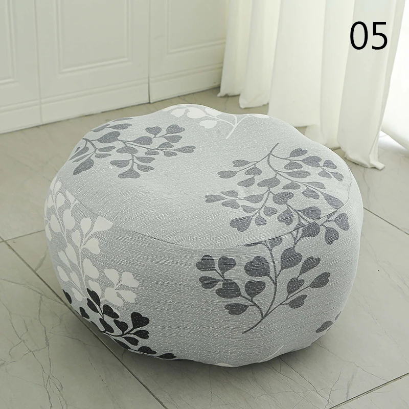 Jacquard  Elastic Stool Cover Pumpkin Shaped Footrest Footstool Protector Covers Ottoman Covers Seat Cushion Cover