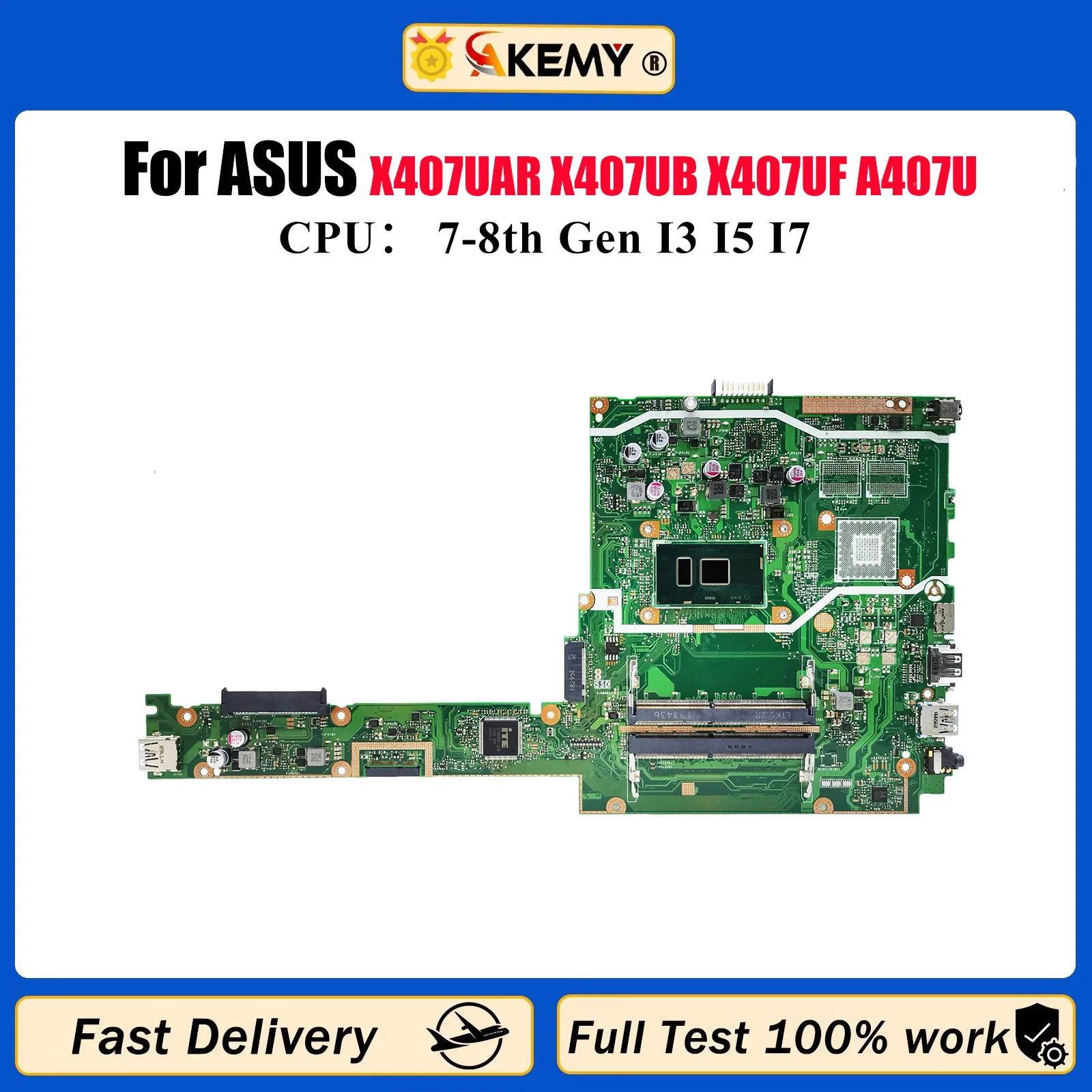 

X407UAR Материнская плата для ноутбука ASUS X407U Y4000U A407U F407U X407UA X407UB X407UAR X407UBR X407UF X407UV Материнская плата I3 I5 I7 CPU