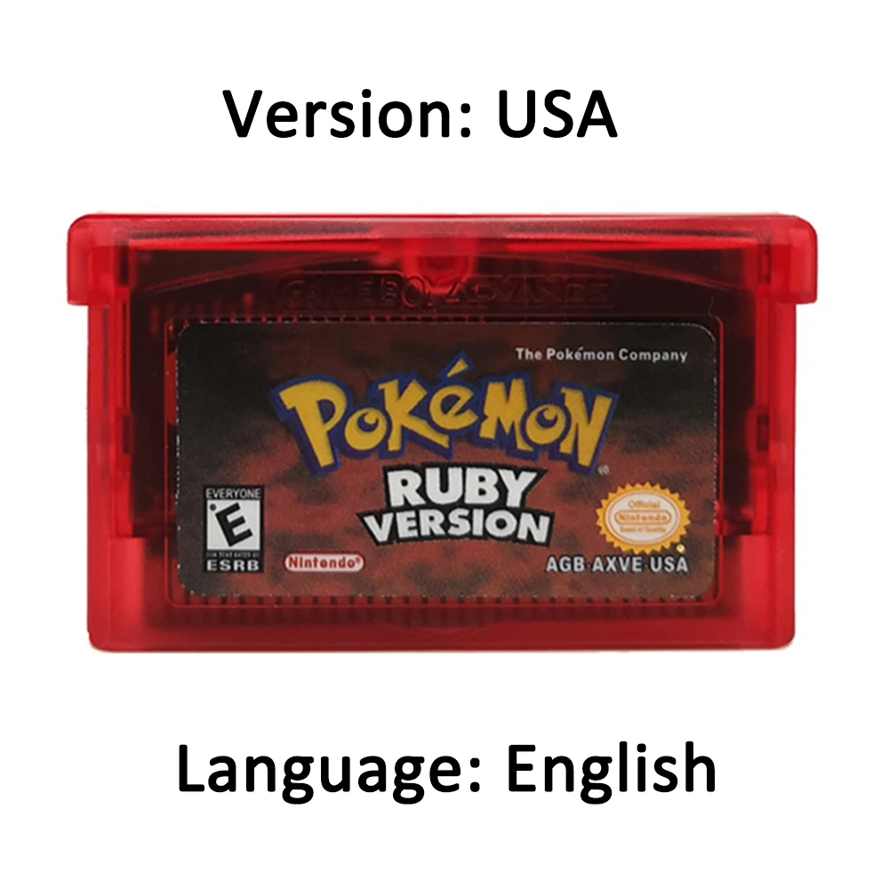 Pokemon GBA-serie 32-bit videogamecartridge Consolekaart Pokemon Emerald FireRed LeafGreen Ruby Sapphire Meertalig