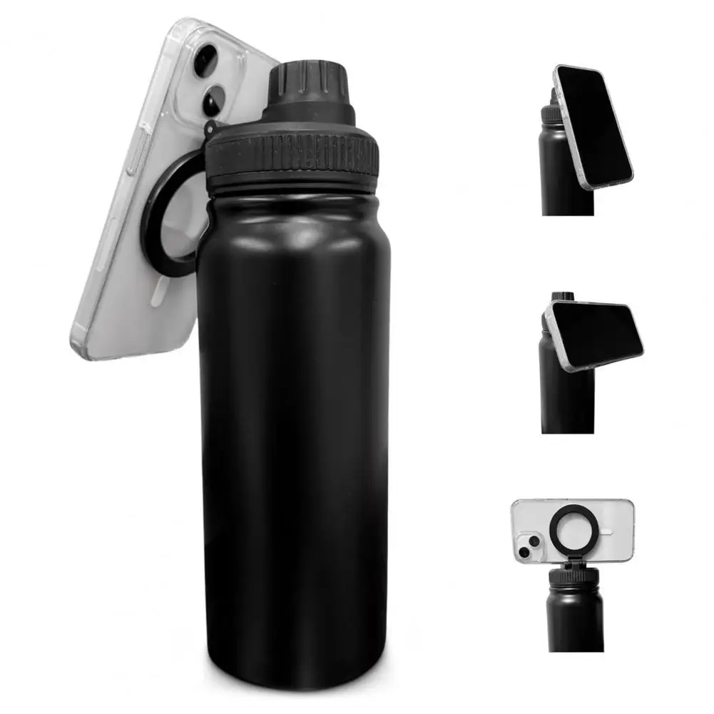 Gps Navigation Phone Holder Water Bottle 1000ml Insulated Stainless Steel Bottle with Magnetic Phone Holder Hot 12 Hours 24