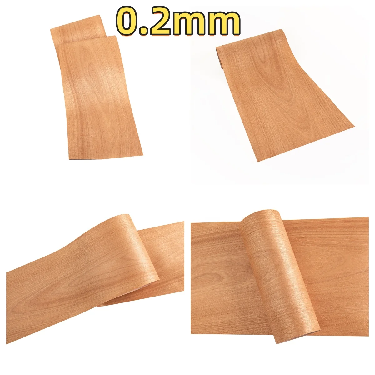 Natural Red Walnut Grain Veneer, 0.2mm, 250x35cm, For Album Cover Decoration & Cabinet Veneering.