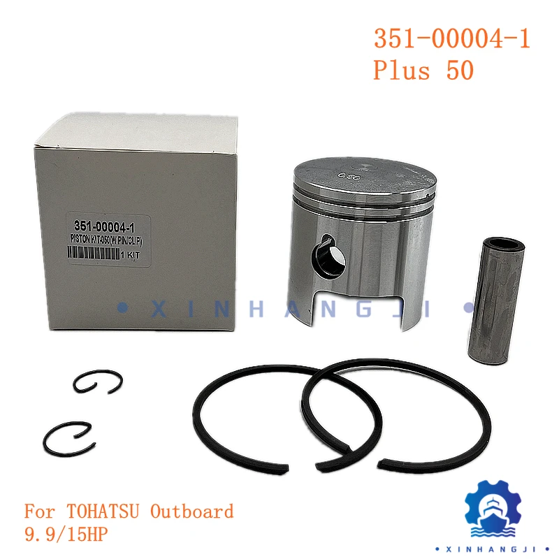 

351-00004-1 Piston Kit (0.5Mm O/s) For TOHATSU Outboard 2-stroke 9.9HP 15HP Piston Ring 351-00014-1 +0.5mm 351-00004 Dia:55.5MM