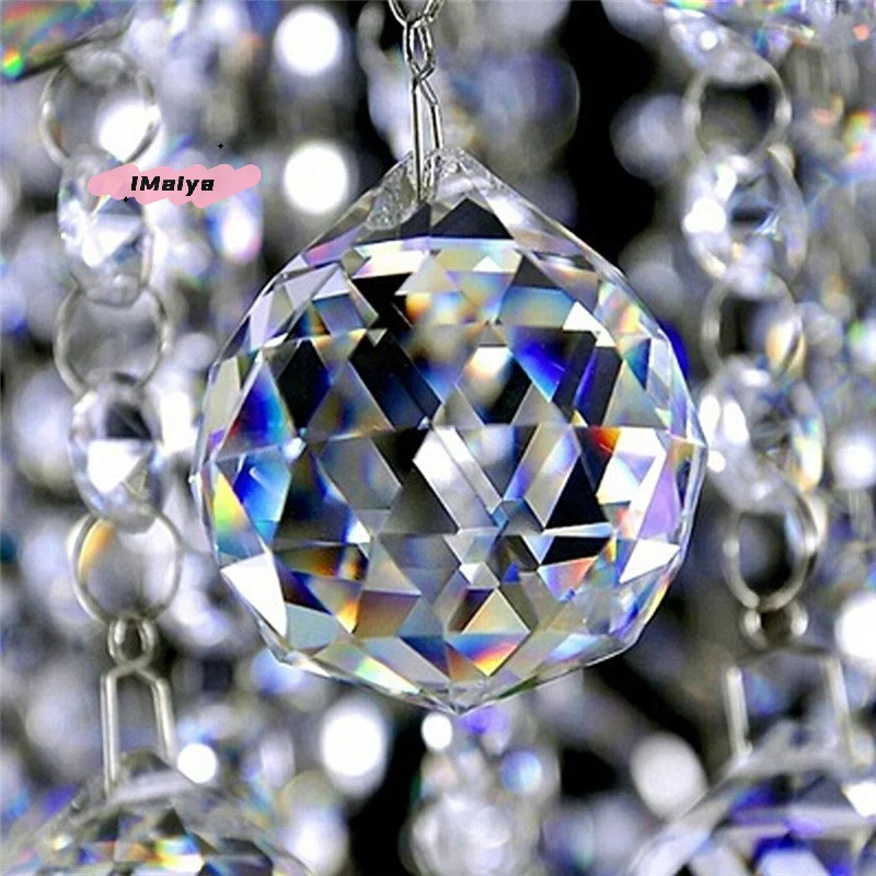 M-30mm/40mm Glass White Crystal Chandelier Faceted Ball For Chandeliers Lighting Parts Home Wedding Christmas Tree Decoration