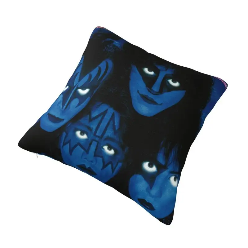 Custom Nordic Style Kiss Rock Roll Cushion Covers 45x45cm Velvet Metal Heavy Band Throw Pillow for Sofa Square Pillowcase