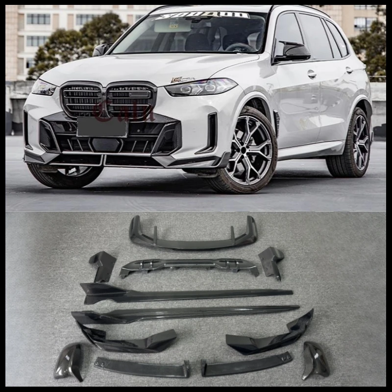 For BMW X5 G05 2023 2024 2025 Real Carbon Fiber Front Lip Rear Bumper Diffuser Body Side Skirt Kit Spoiler Rearview Mirror Cover