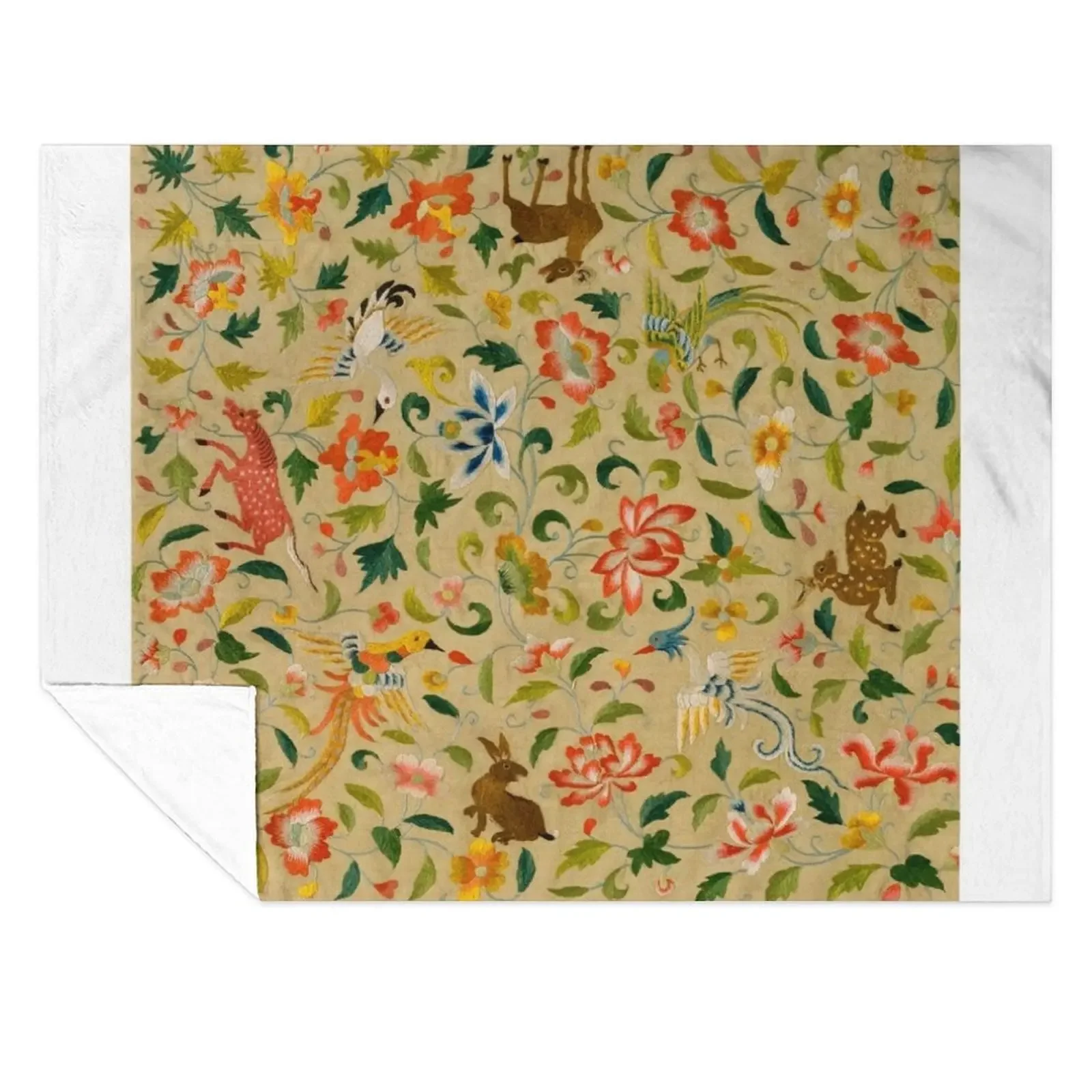 

vintage animal antique horse bird deer rabbit Throw Blanket Flannel Fabric Kid'S Sofa Quilt Beautifuls Blankets