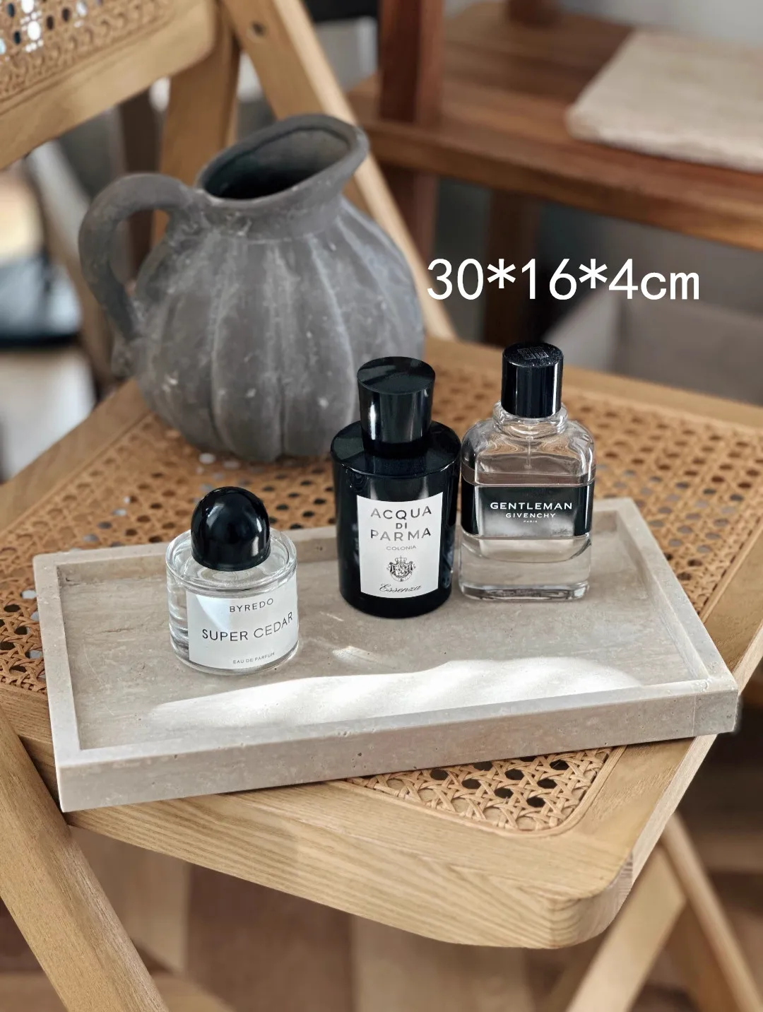 Travertine Set for Bathroom Soap Dispenser Toothbrush Holder Ashtray Aromatherapy Bottle Soap Dish Storage Tray