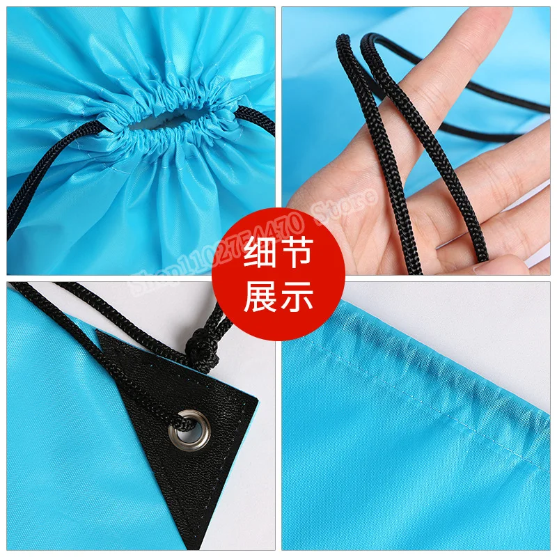 KPop Demon Hunters Drawstring Drawstring กระเป๋าเป้สะพายหลังการ์ตูนพิมพ์กันน้ำโพลีเอสเตอร์กระเป๋าแบบพกพาคาวาอิกระเป๋าถือของขวัญ
