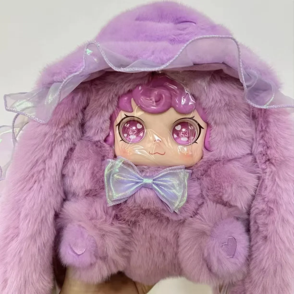 

In Stock Desktop Ornament Yoou Jellyfish Hat Series Plush Blind Box Cute Pink Long Eared Bunny Figurine Doll Trendy Toy Gift
