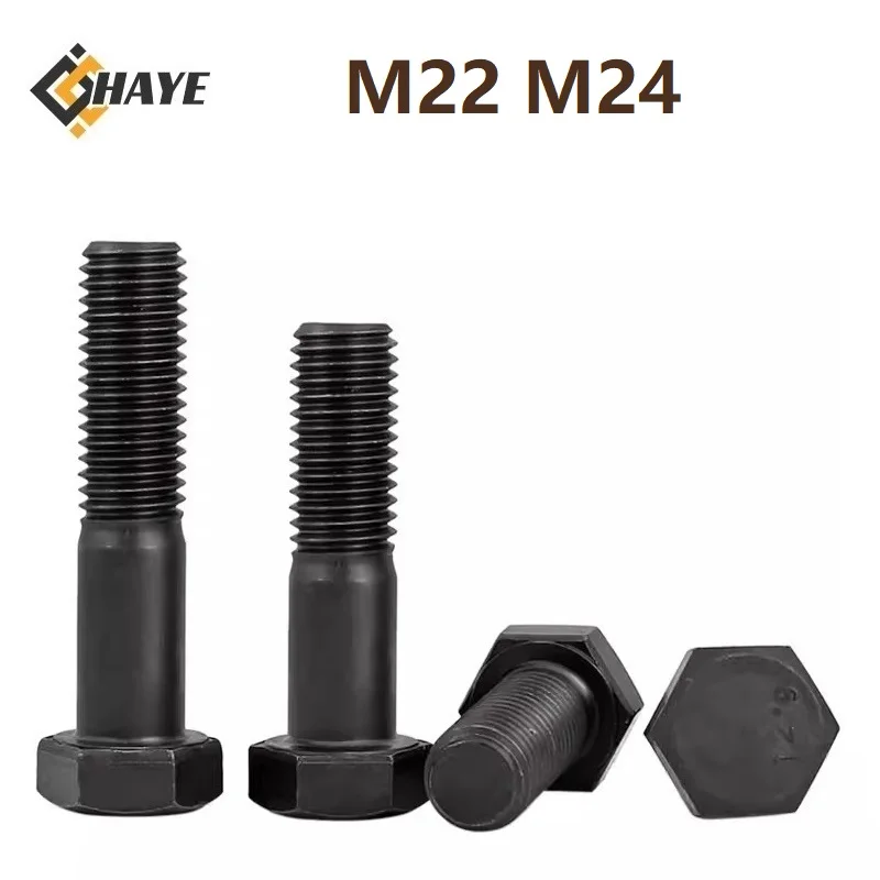 M22 M24 Hex Hexagon Bolts Full Thread Half Thread 40mm to 200mm Length 12.9 Grade High Strength Screws