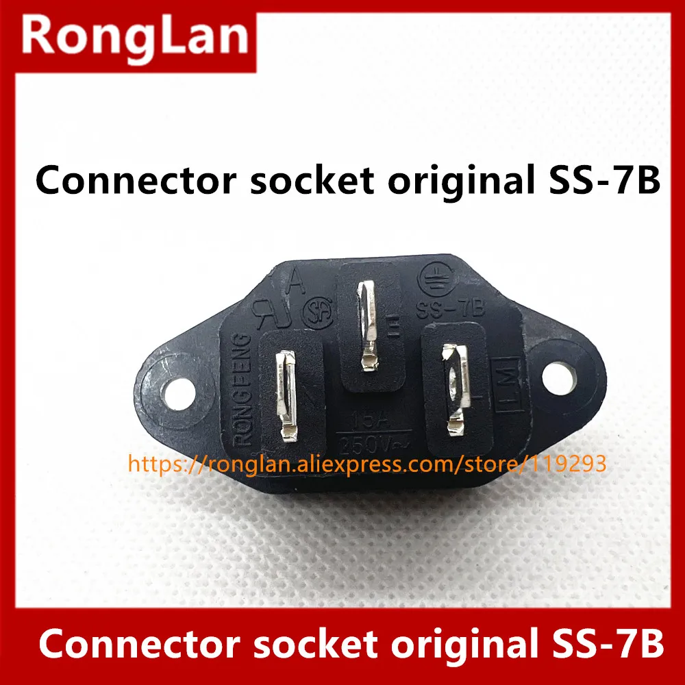 [SA]WINFOONG AC outlet AC power outlet with a triangle lock ear ear style three -pin connector socket original SS-7B--100PCS/LOT