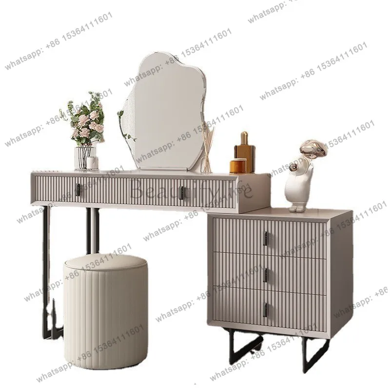 

Dresser Light Luxury Vanity Table Make Up Bedroom Comfortable Wooden Dressing Table Dresser Cabinet Storage Home Furniture