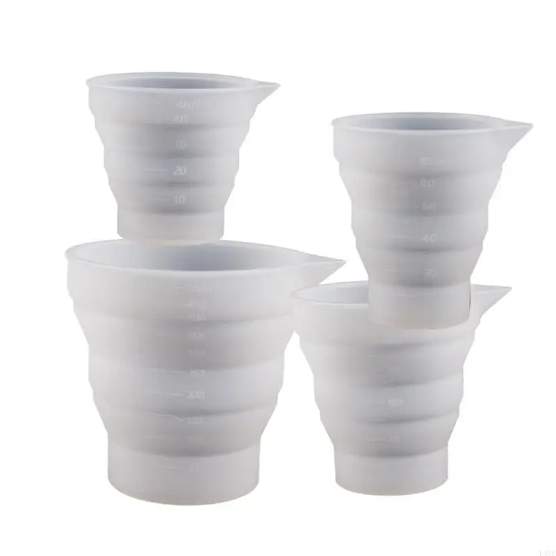 

L5YB Foldable Silicone Measuring Cup Mold Folding Cup Epoxy Resin Casting Mould DIY Jewelry Tool for Resin Art and Crafts