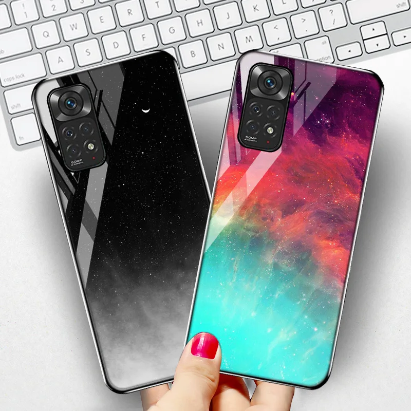 Glass Case For Xiaomi Redmi Note 10 Pro 11 9 8 7 9s 10s 11S Funda Poco X5 Pro 5G X3 NFC X4 F4 F3 GT Mi 12 Lite 13 11T 12T Covers