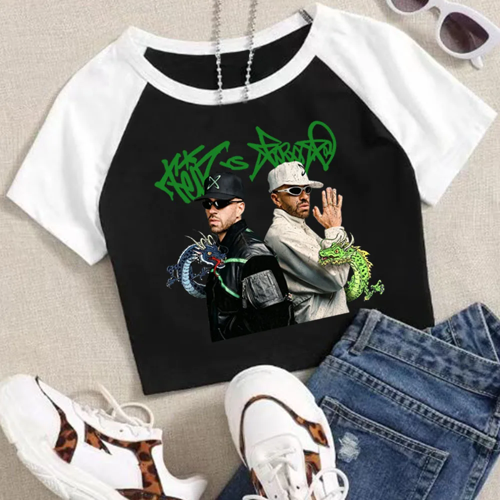 

Feid Ferxxo Falxo Tour Crop Tops T-Shirt Girls Fashion Women O-Neck Short Sleeve