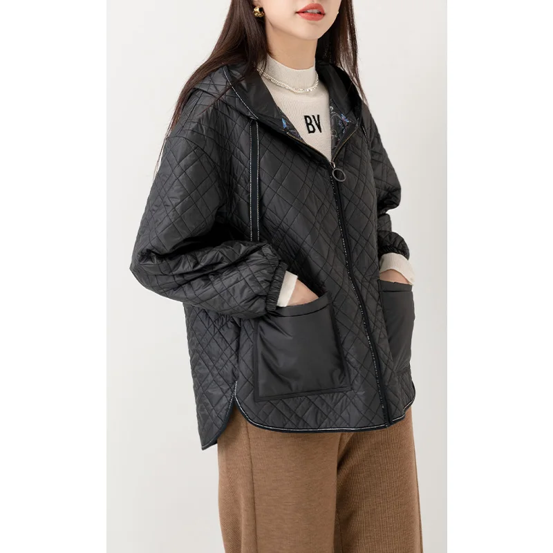 

Свободная хлопковая куртка на осень-зиму, легкая, с принтом и контрастным дизайном, в британском стиле, для повседневной носки, стандартный крой.