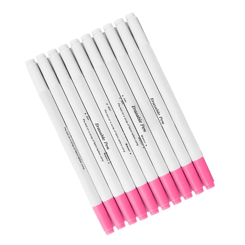 10 Pcs/Set Fabric Marker Pen Water Soluble Pen Water Erasable Pen Temporary Marking Pen for Sewing Quilting Embroidery