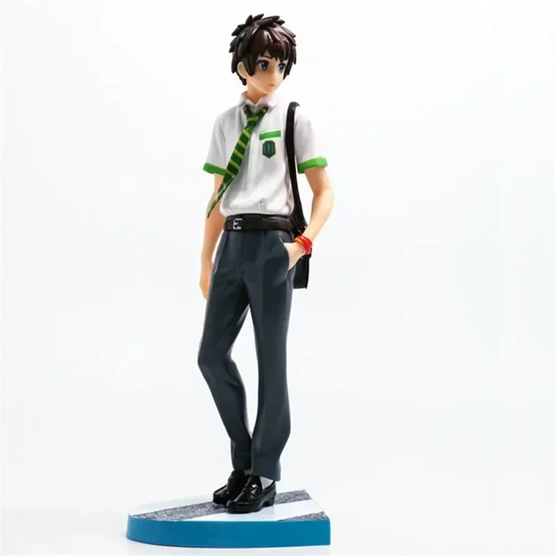 23cm 2pcs/set Your Name PVC Action Figure Model Tachibana Taki Miyamizu Mitsuha School Uniform Kiminonawa Collection gift