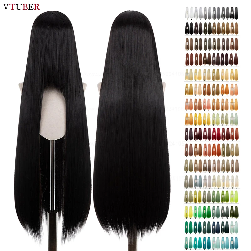 192 Colors 600g 100cm Long Straight Cosplay Wig Heat Resistant Hair White Black Gray Red Brown Red Blonde Blue Green Anime Wigs