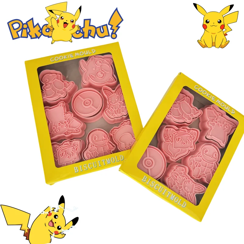 Nuevo 6 unids/set figuras de Pokémon cortadores de galletas dibujos animados DIY molde de panadería prensa de galletas estampado engrasador azúcar molde para pastel Juguetes