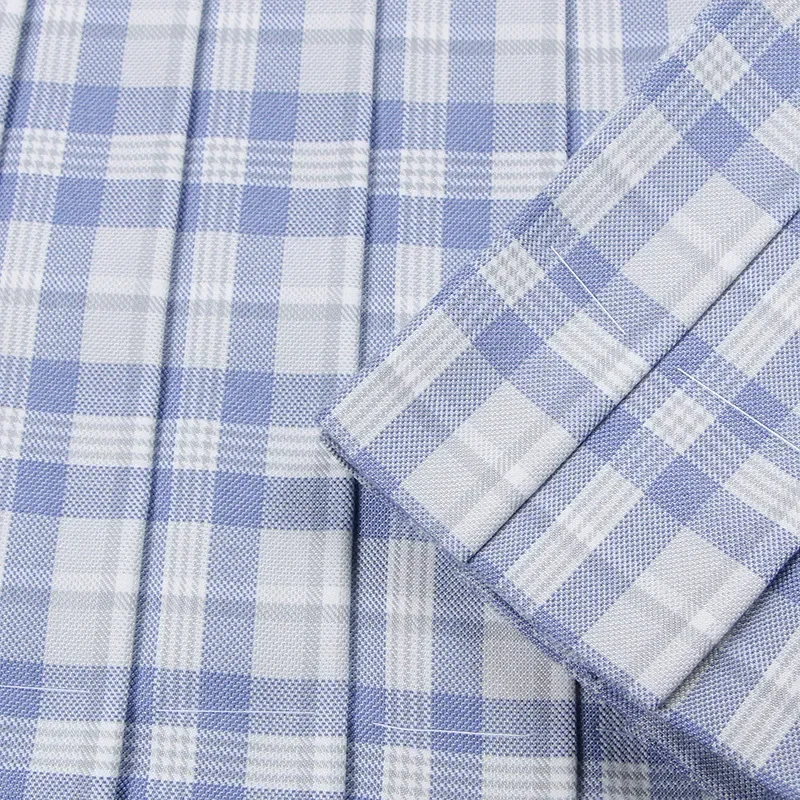 School Dresses Light Blue Plaid Pleated Skirt High Quality JK Uniform Skirt Students Anime Sailor Suit High Waist Short Skirts