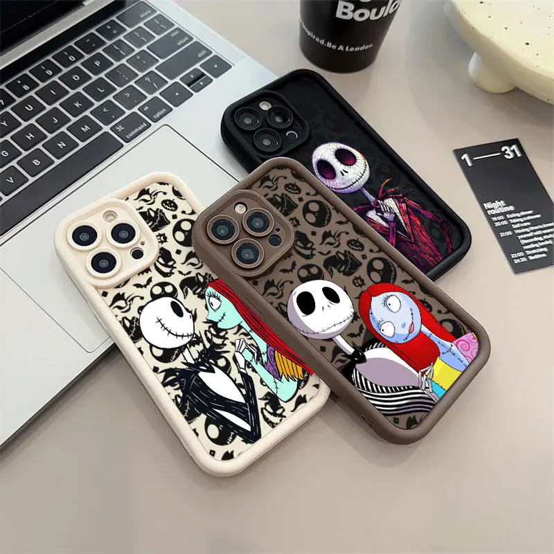 The Nightmare Before Christmas Jack Sally Skellington Case For Apple iPhone 17E 15 16 14 13 12 11 17 Pro Max Air Plus 16E Cover - Image 2