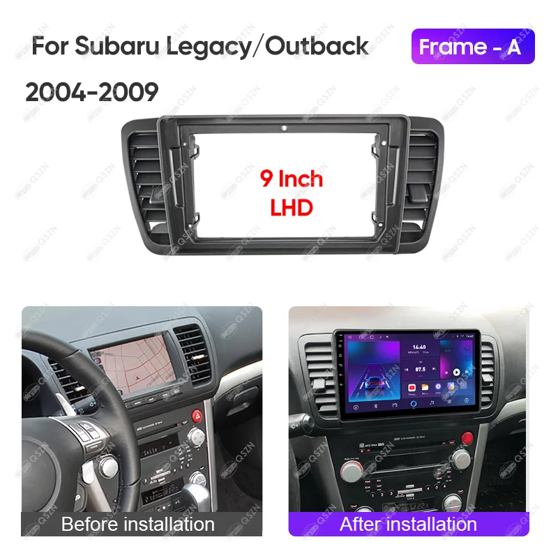 9 INCH Car Radio Frame For SUBARU LEGACY/OUTBACK 2004-2009 Android Stereo Harness Screens Navigation Dashboard Cable Frame